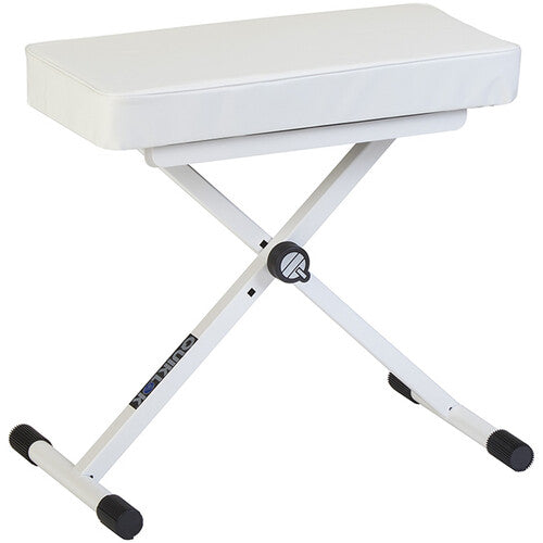 QuikLok BX-8 Height Adjustable Small Piano Bench (White)