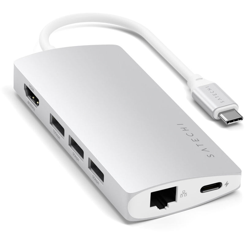 Satechi USB-C Multi-Port Adapter 4K with Ethernet V2 (Silver)
