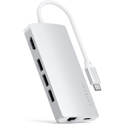 Satechi USB-C Multi-Port Adapter 4K with Ethernet V2 (Silver)