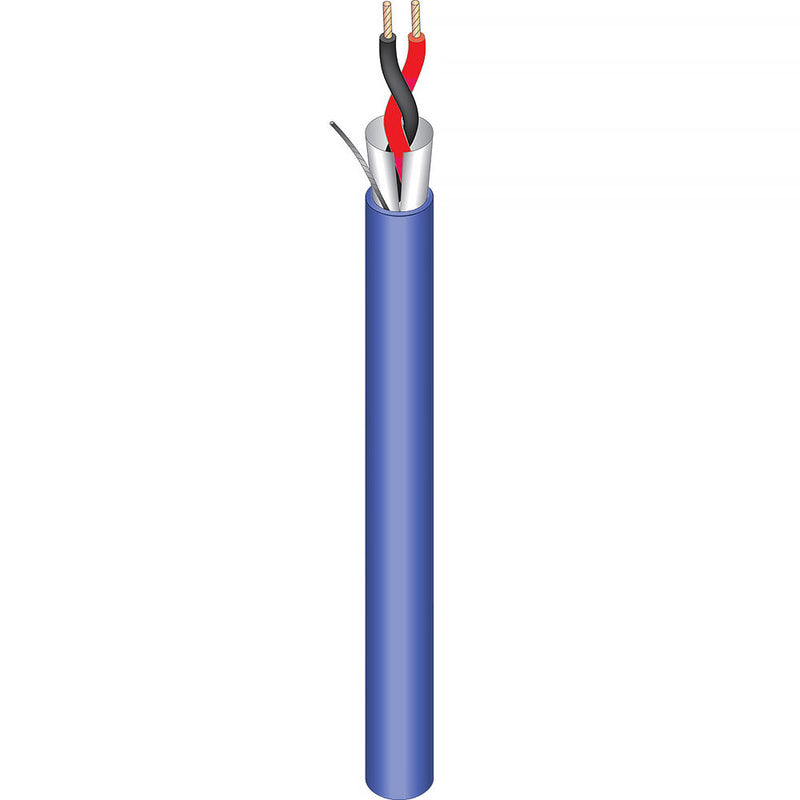 West Penn 20 AWG 1-Pair Stranded Shielded Cable (Blue, 1000')