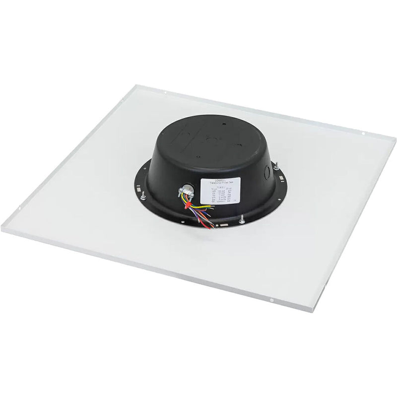 Lowell Manufacturing Dual-Cone Lay-In Tile Ceiling Speaker with Enclosure&nbsp;and 25/70V Transformer (2 x 2')