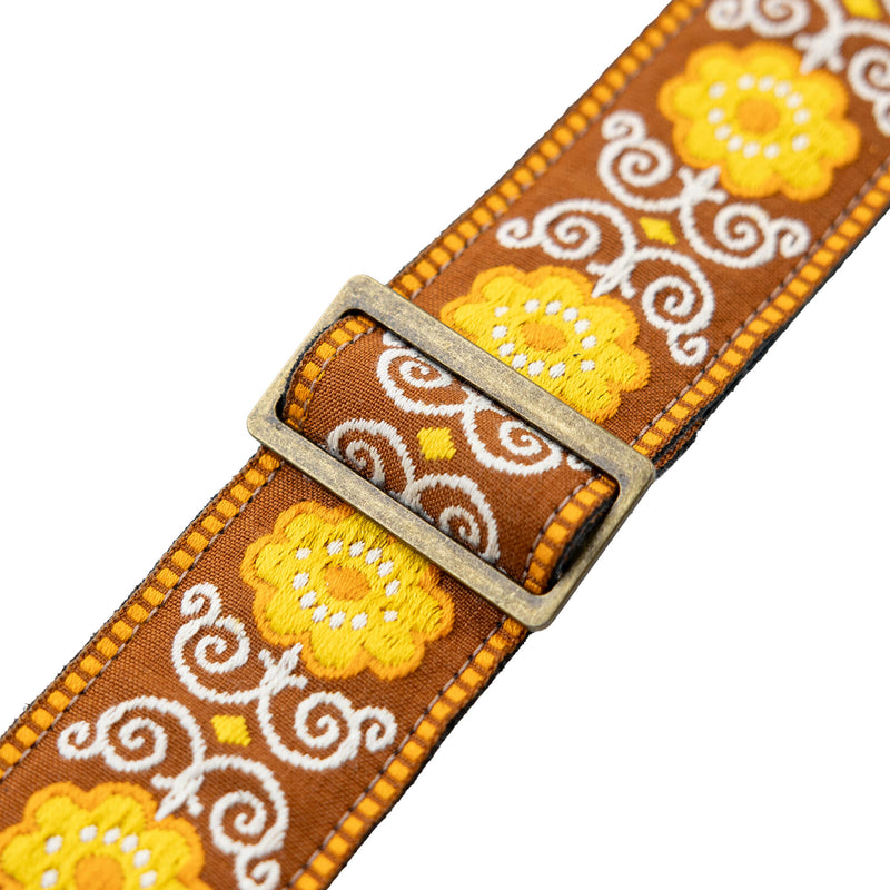 Levy's Vintage Hootenanny 2" Jacquard Guitar Strap (Flower Yellow)