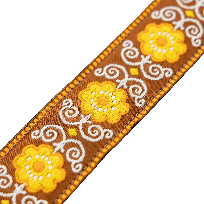 Levy's Vintage Hootenanny 2" Jacquard Guitar Strap (Flower Yellow)