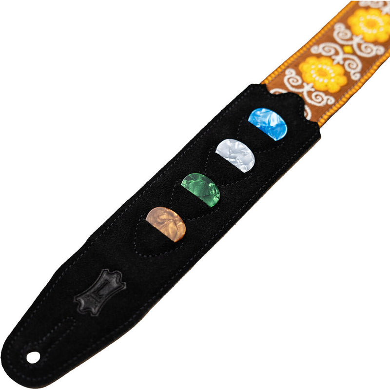 Levy's Vintage Hootenanny 2" Jacquard Guitar Strap (Flower Yellow)