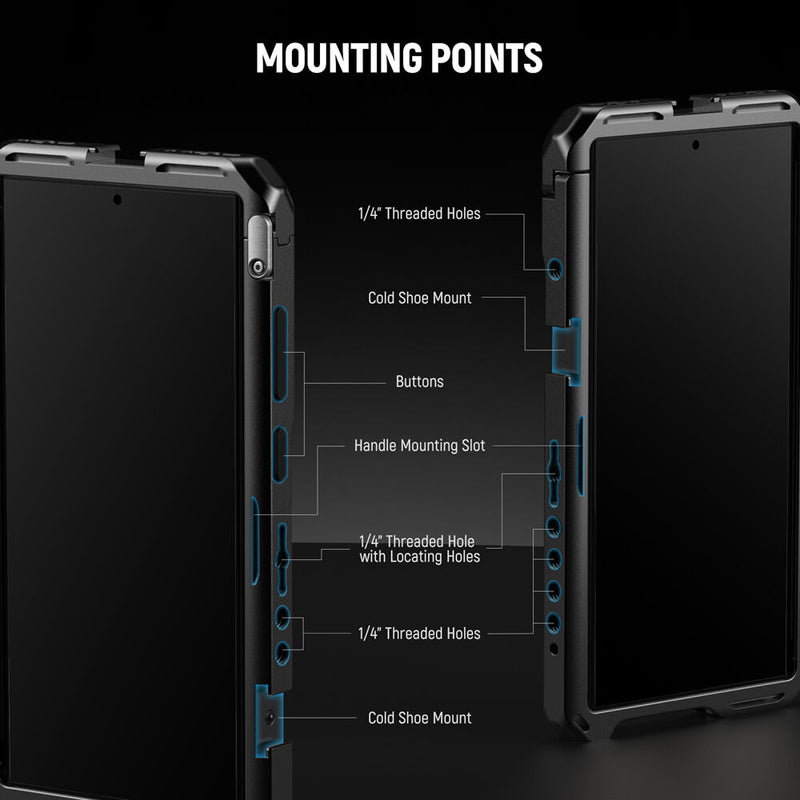 Neewer QR Cage with 17mm, 67mm and T-Mount for Samsung S24 Ultra and Handle