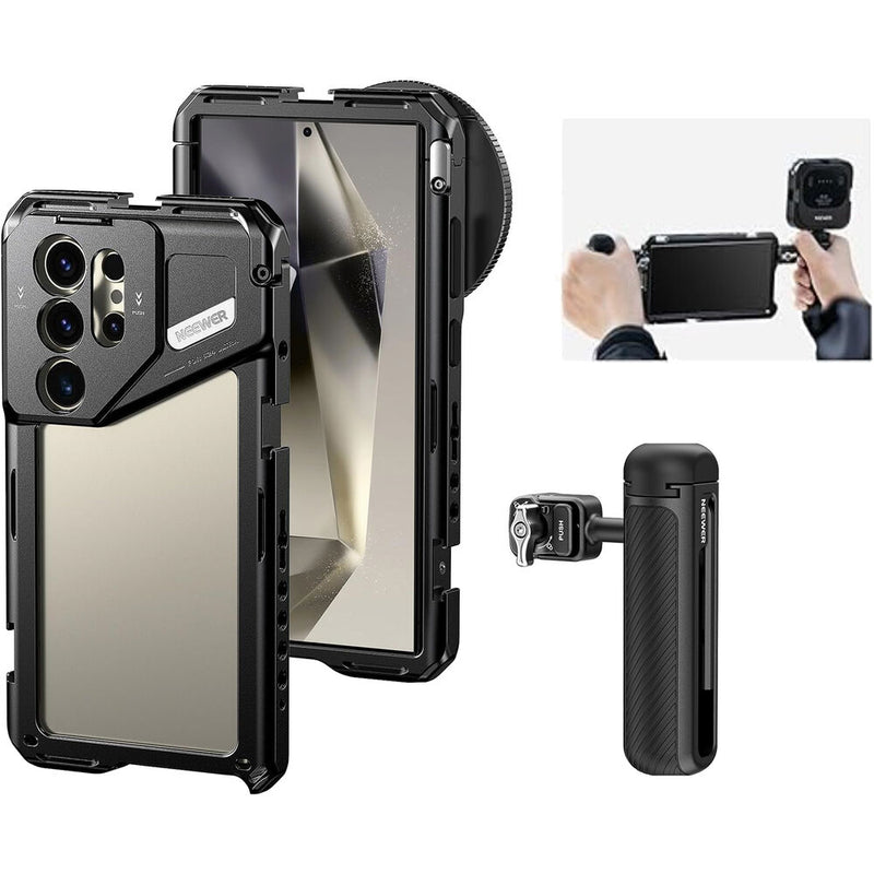 Neewer QR Cage with 17mm, 67mm and T-Mount for Samsung S24 Ultra and Handle