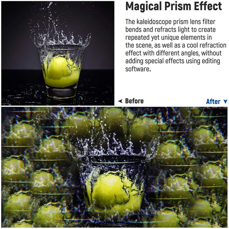 Neewer Handheld Kaleidoscope Prism Lens Filter with Two-Finger Handle (77mm)