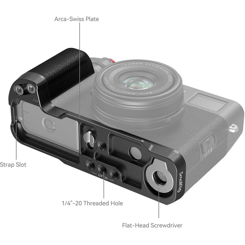SmallRig L-Mount Plate with Handle for FUJIFILM X100V & X100VI Cameras (Black)