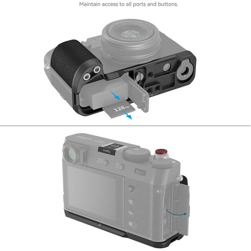 SmallRig L-Mount Plate with Handle for FUJIFILM X100V & X100VI Cameras (Black)