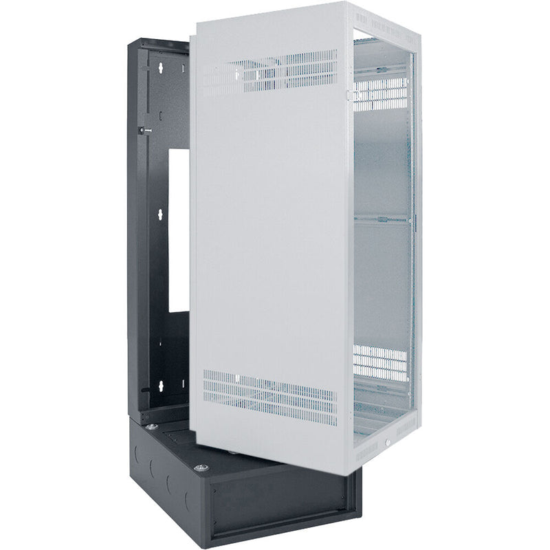 Lowell Manufacturing Wall Rack & 4 RU Base Backbox for 24 RU Cabinet