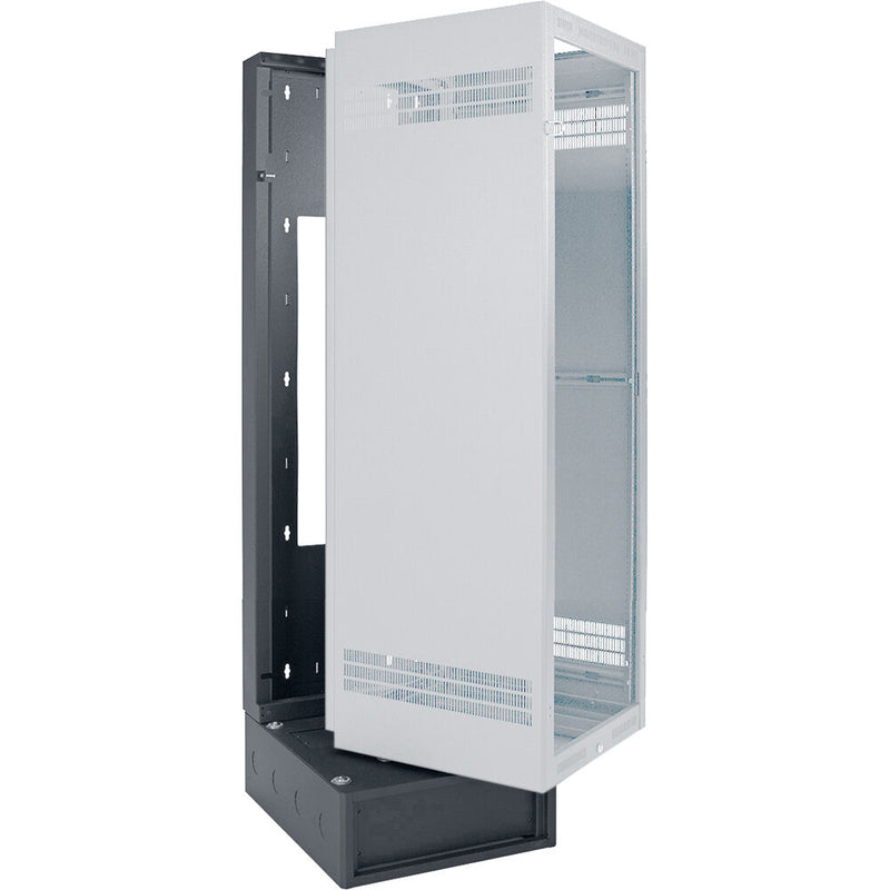 Lowell Manufacturing Wall-Mounted 40 RU, 32" Deep Rack with 4 RU Base (with Back Box)