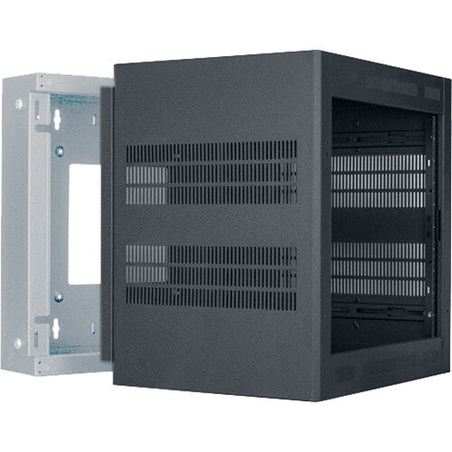 Lowell Manufacturing Wall-Mounted 10 RU, 23" Deep Rack (Cabinet Only)