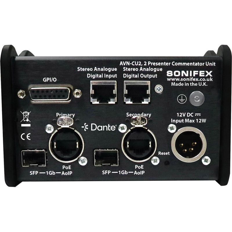 Sonifex AVN-CU2 Configurable Dante Commentary Unit for 2 Commentators