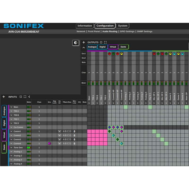 Sonifex AVN-CU4 Configurable Dante Commentary Unit for 4 Commentators