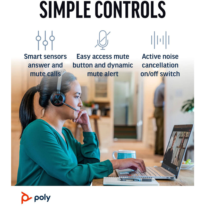 Poly Voyager Focus 2 UC Stereo Bluetooth Headset (Microsoft Teams Certified)