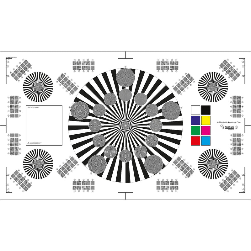 Pret a Tourner Goacam Exa 5 Calibration, Resolution, and Color Test Chart (28 x 48")