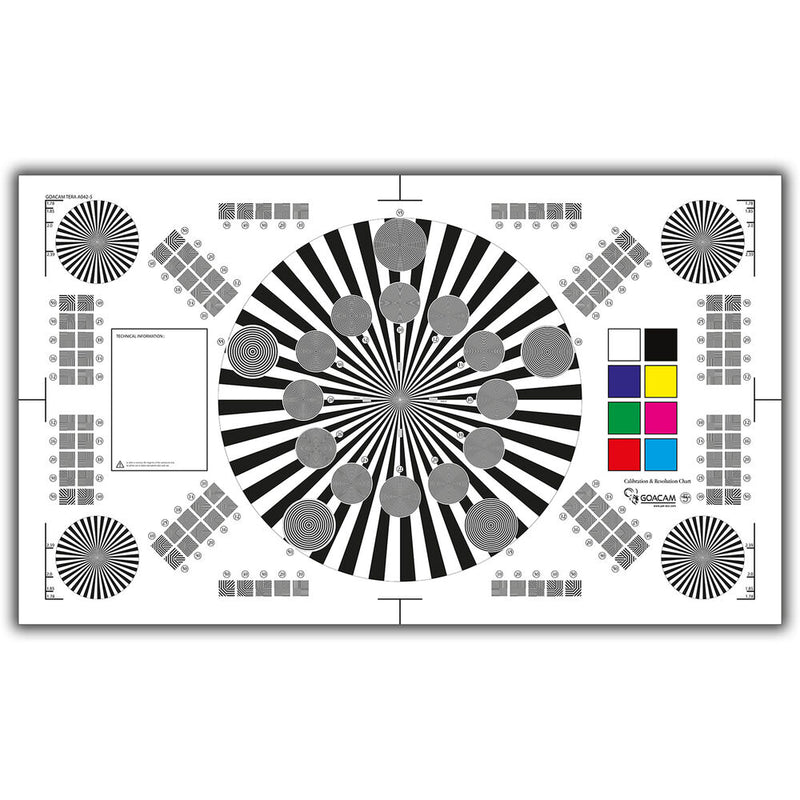 Pret a Tourner Goacam Tera 5 Calibration, Resolution, and Color Test Chart (21 x 35")