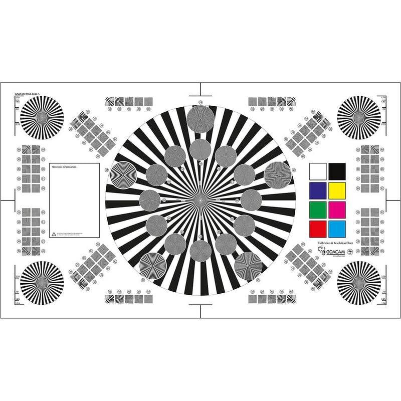 Pret a Tourner Goacam Tera 5 Calibration, Resolution, and Color Test Chart (21 x 35")