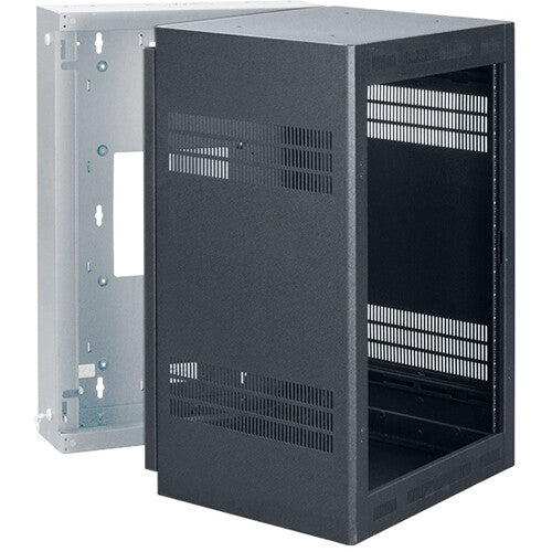 Lowell Manufacturing Wall-Mounted 16 RU, 23" Deep Rack (Cabinet Only)