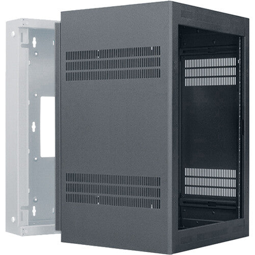 Lowell Manufacturing Wall-Mounted 16 RU, 28" Deep Rack (Cabinet Only)