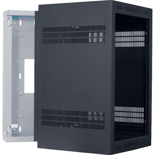 Lowell Manufacturing Wall-Mounted 18 RU, 28" Deep Rack (Cabinet Only)