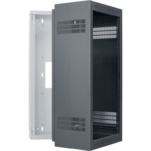 Lowell Manufacturing Wall-Mounted 24 RU, 19" Deep Rack (Cabinet Only)