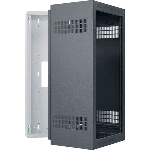 Lowell Manufacturing Wall-Mounted 24 RU, 23" Deep Rack (Cabinet Only)