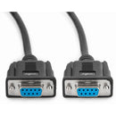 Rocstor DB-9 RS-232 Serial Null Modem Cable (Black, 3')