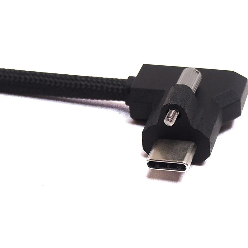 XLCS Designs Locking USB-C Right-Angle to Right-Angle EVF Cable for PYXIS 6K (11.8", Black)