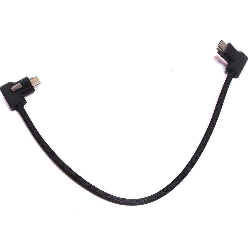 XLCS Designs Locking USB-C Right-Angle to Right-Angle EVF Cable for PYXIS 6K (11.8", Black)