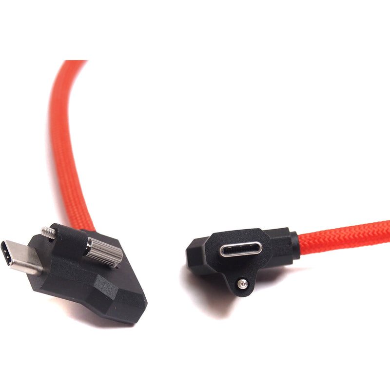 XLCS Designs Locking USB-C Right-Angle to Right-Angle EVF Cable for PYXIS 6K (11.8", Red)
