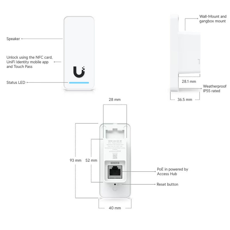 Ubiquiti Networks UniFi Access G3 Reader (White)