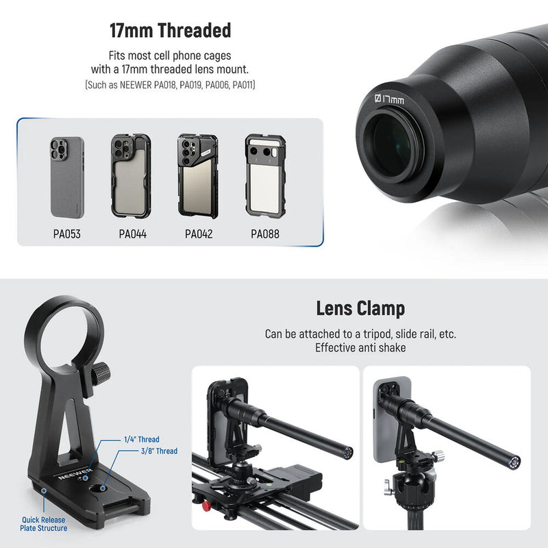 Neewer LS-51 180&deg; 18mm Macro Probe Lens with 17mm Thread for Smartphones