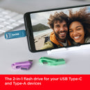 SanDisk 1TB Ultra Dual Drive Go 2-in-1 Flash Drive (Navagio Bay Blue)