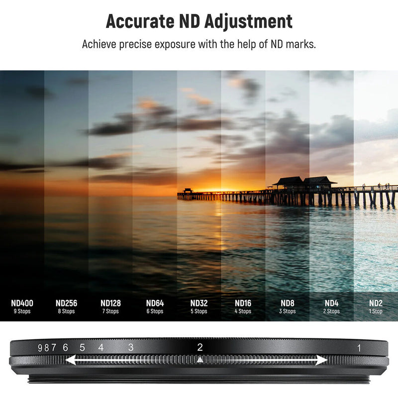Neewer MRC Variable ND Filter with Lens Cap (67mm, 1 to 9-Stop)