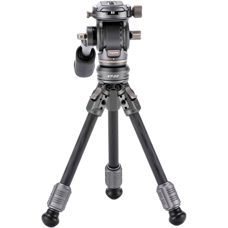 Tilta VT03 Tabletop Video Fluid Head with 1-Stage Carbon Fiber Tripod Legs (Space Gray)