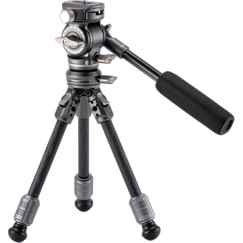 Tilta VT03 Tabletop Video Fluid Head with 1-Stage Carbon Fiber Tripod Legs (Space Gray)