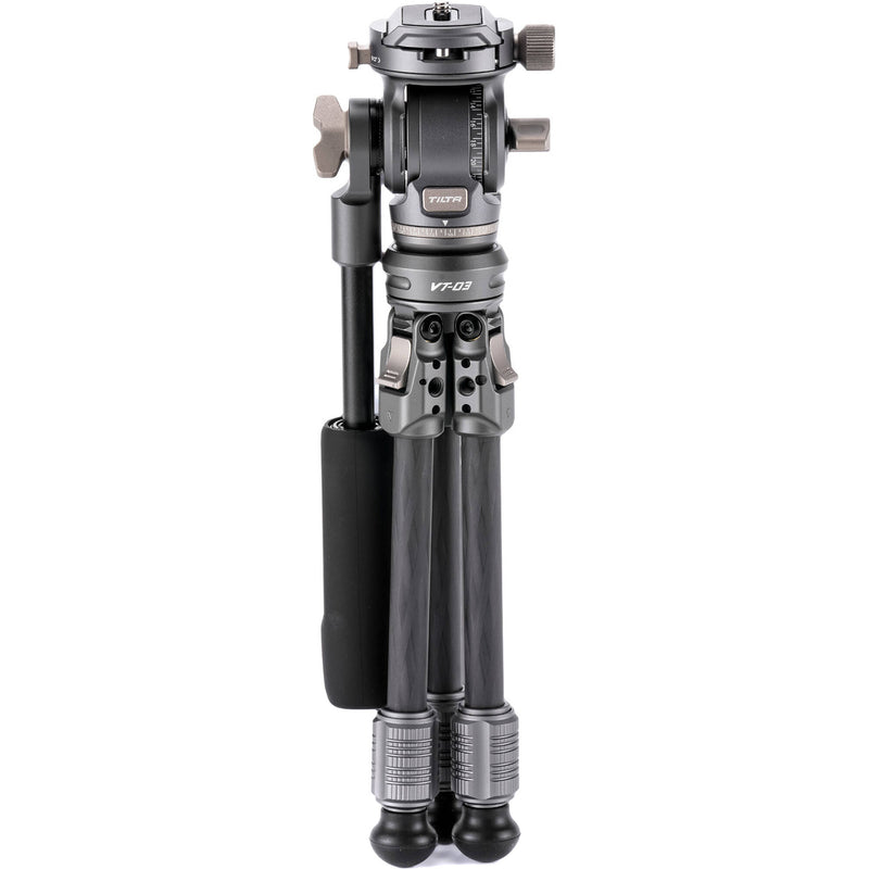 Tilta VT03 Tabletop Video Fluid Head with 1-Stage Carbon Fiber Tripod Legs (Space Gray)
