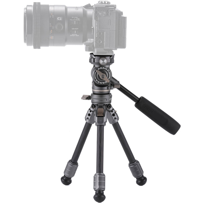 Tilta VT03 Tabletop Video Fluid Head with 1-Stage Carbon Fiber Tripod Legs (Space Gray)