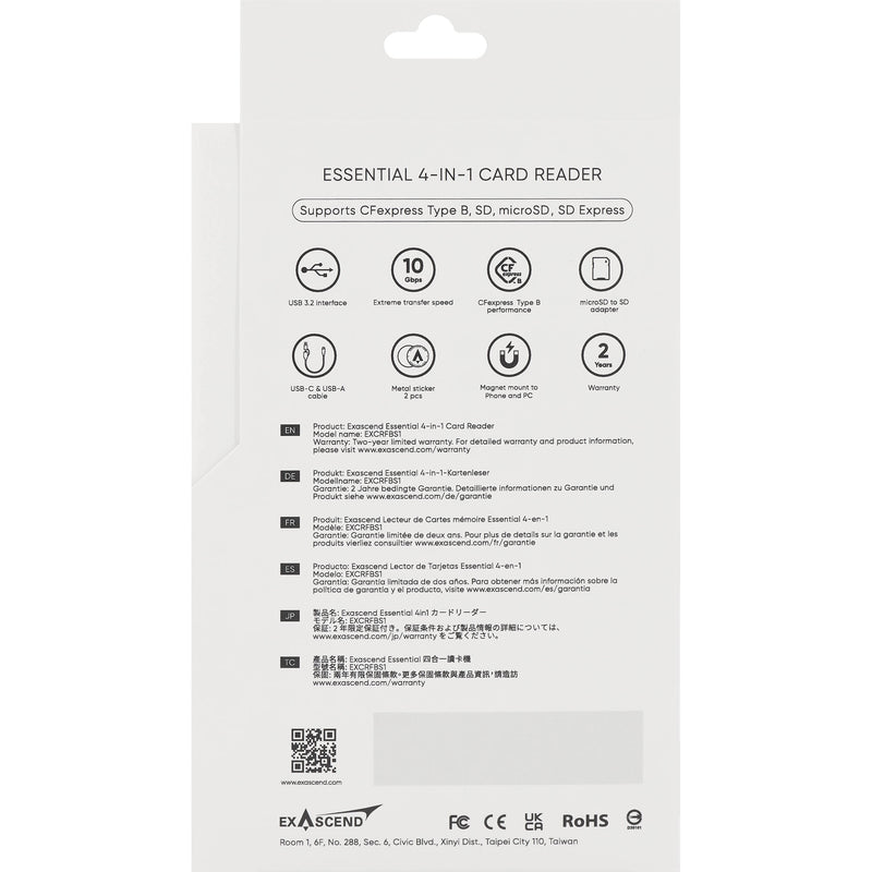 Exascend Essential 4-in-1 Multi-Slot Card Reader