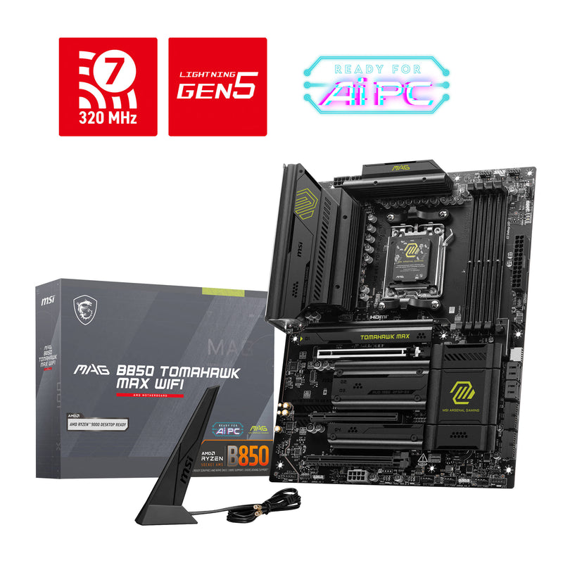 MSI MAG B850 TOMAHAWK MAX WIFI AM5 ATX Motherboard