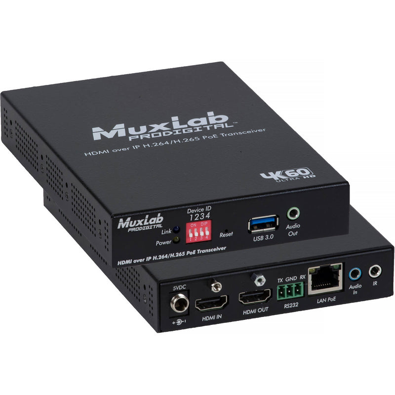 MuxLab 500764-TX-V2 HDMI over IP 4K/60 H.264/H.265 PoE Transmitter