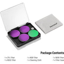 Neewer Lens Filter Kit for Select DJI Action Cameras (4-Pack)
