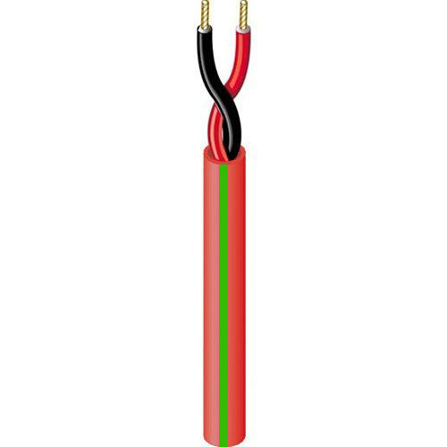 West Penn Single-Pair Unshielded Fire Alarm Cable (1000', Red/Green Stripe)