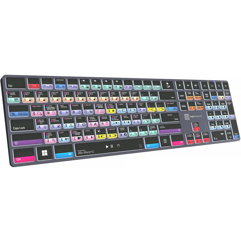 Logickeyboard Adobe After Effects CC TITAN Wireless Backlit US English Keyboard for Windows