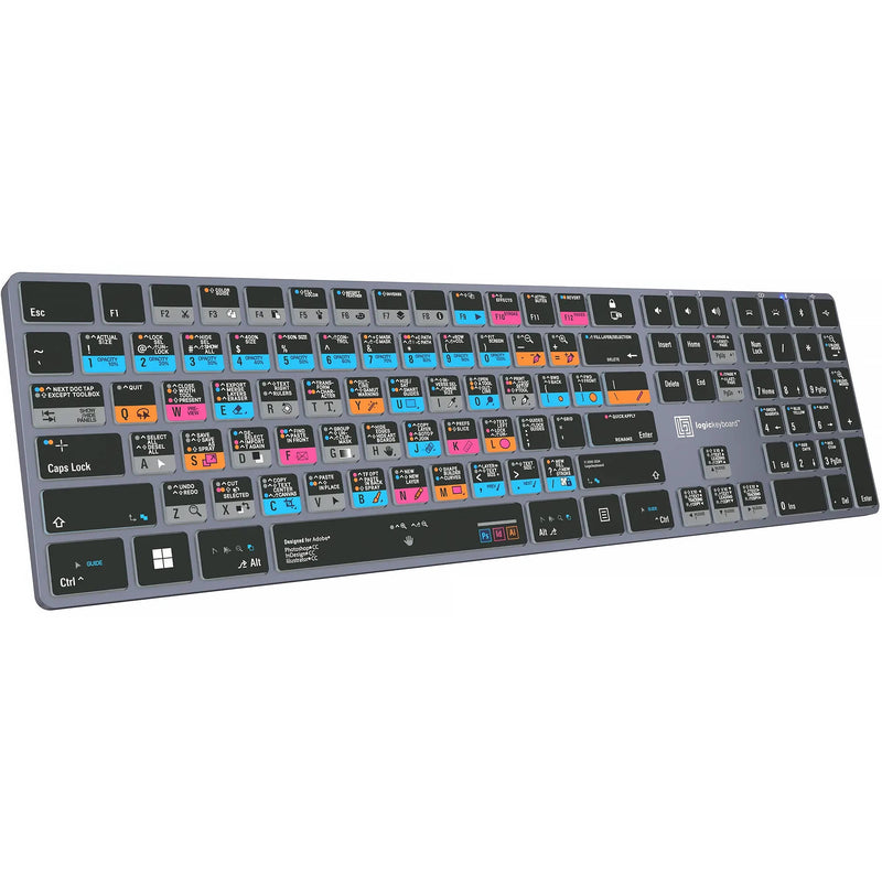 Logickeyboard Adobe Graphic Designer TITAN Wireless Backlit US English Keyboard for Windows