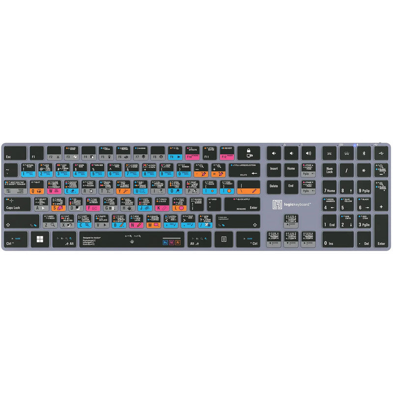 Logickeyboard Adobe Graphic Designer TITAN Wireless Backlit US English Keyboard for Windows