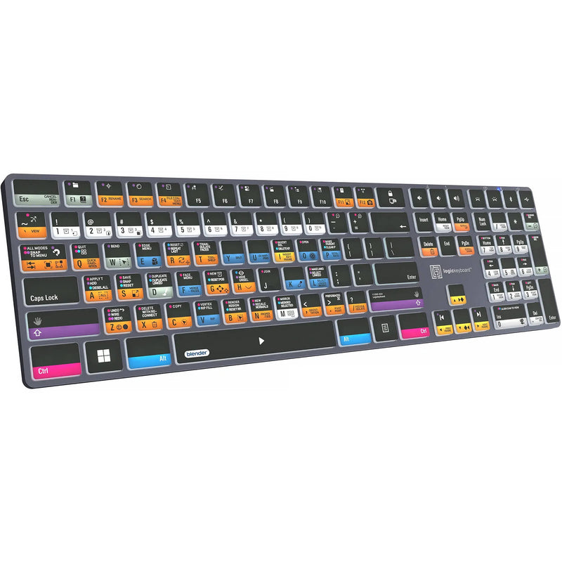 Logickeyboard Blender 3D TITAN Wireless Backlit US English Keyboard for Windows
