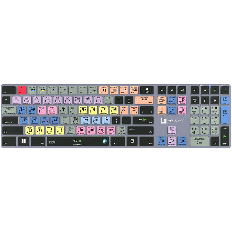 Logickeyboard Grass Valley Edius TITAN Wireless Backlit US English Keyboard for Windows