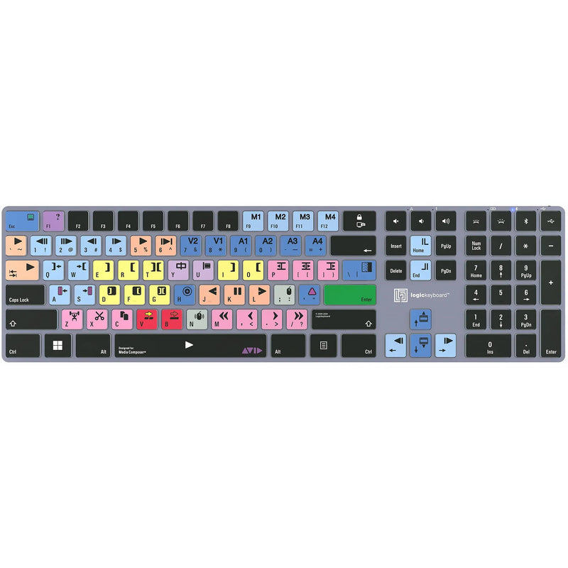 Logickeyboard Avid Media Composer TITAN Wireless Backlit US English Keyboard for Windows